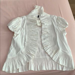 Saks 5th Ave ruffled top/ jacket
